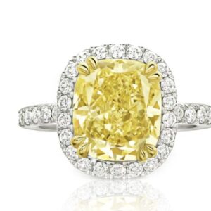 Blossom Cushion-cut Yellow Diamond MicropavéRing