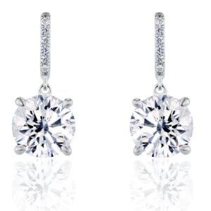 Lotus Blossom Solitaire Drop Earrings