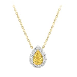 Fancy Vivid Yellow Halo Diamond Pendant